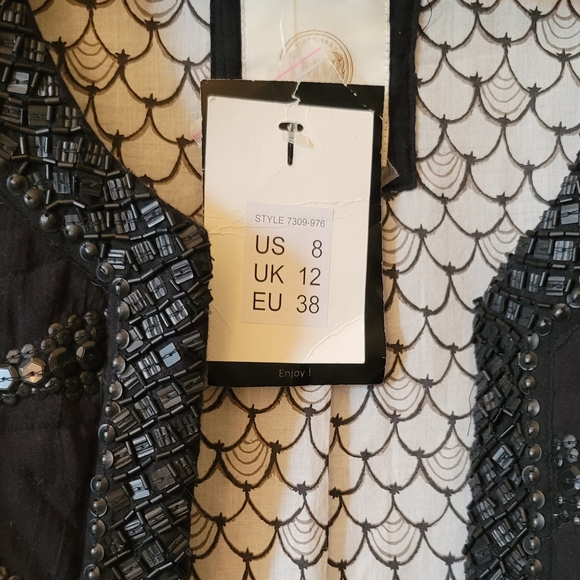 NWT Malvin Women Hamburg Quilted black sequined blazer jacket- SIZE 6-8 - Picture 8 of 8